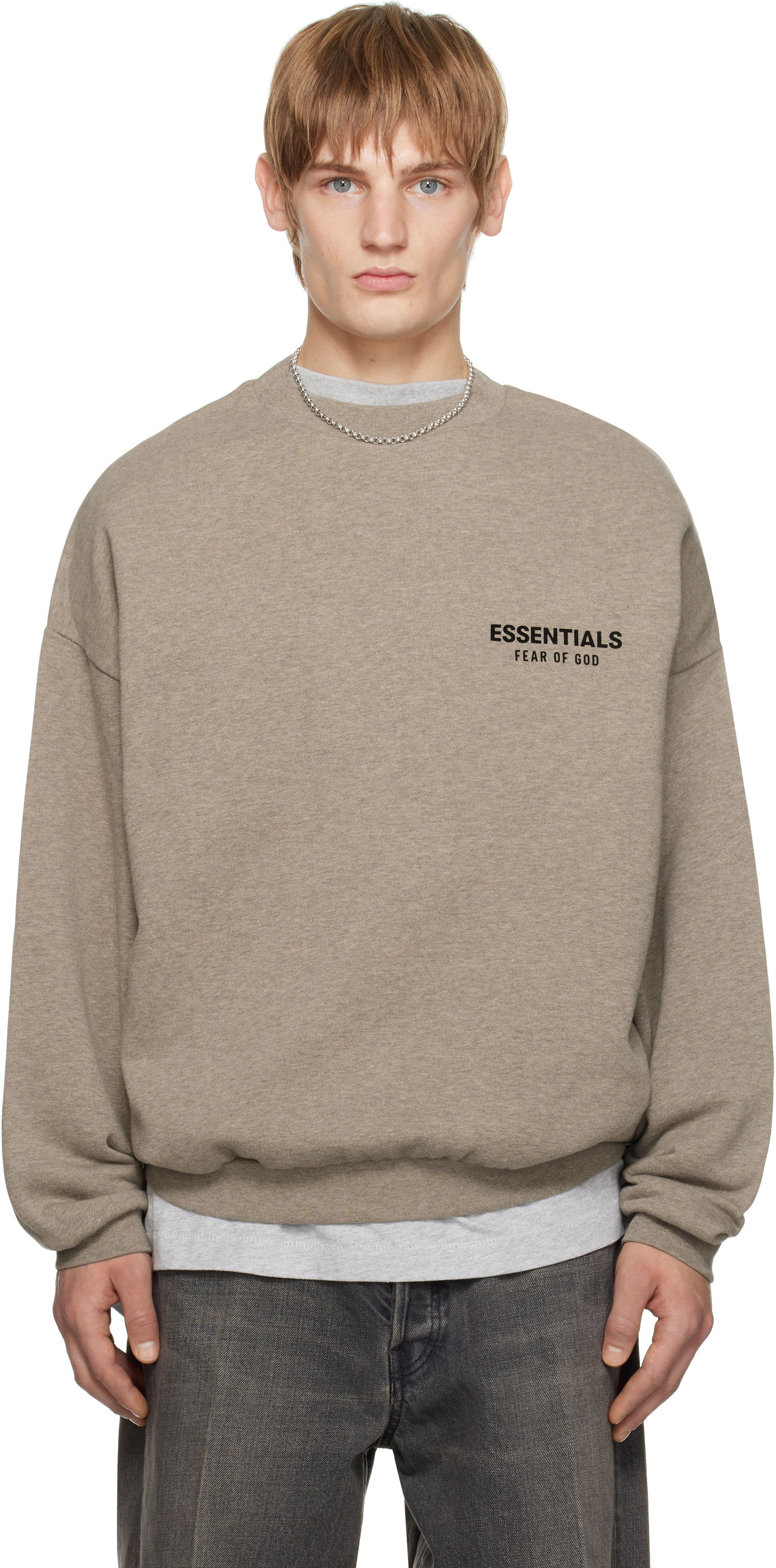 Пуловер Fear of God Fear of God ESSENTIALS Fleece Crewneck Sweatshirt Кафяво | 192HO246269F, 0