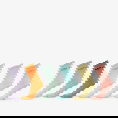 Чорапи adidas Originals Trefoil Crew Sock Cushion 6-Pack Silver Green/ Glow Pink/ Powder Yellow Многоцветен | JI9505, 0