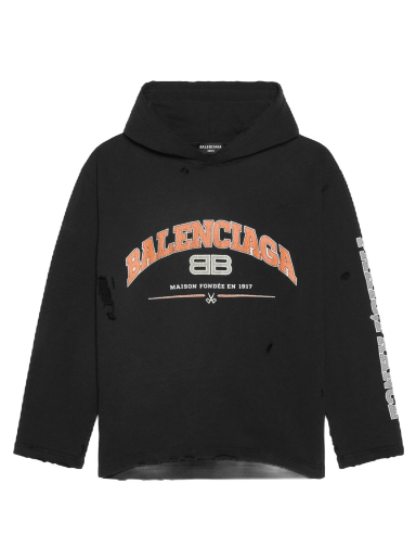 Суитчър Balenciaga Maison Cropped Hoodie Черно | 670946TLVJ30107