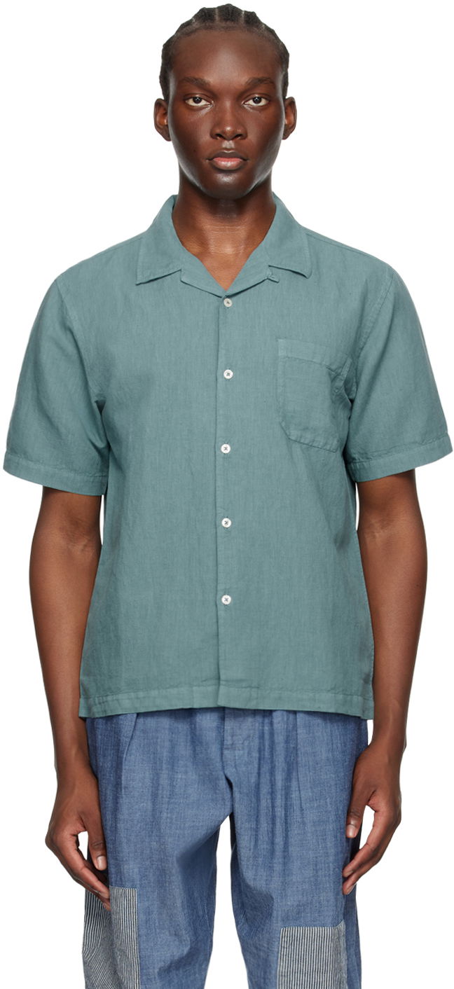 Риза Universal Works Universal Works Road Linen Shirt Зелено | P3067, 0