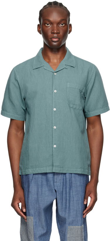 Риза Universal Works Universal Works Road Linen Shirt Зелено | P3067, 0