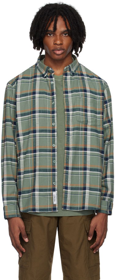 Риза Carhartt WIP Plaid Relaxed Fit Cotton Shirt Зелено | I033032, 0