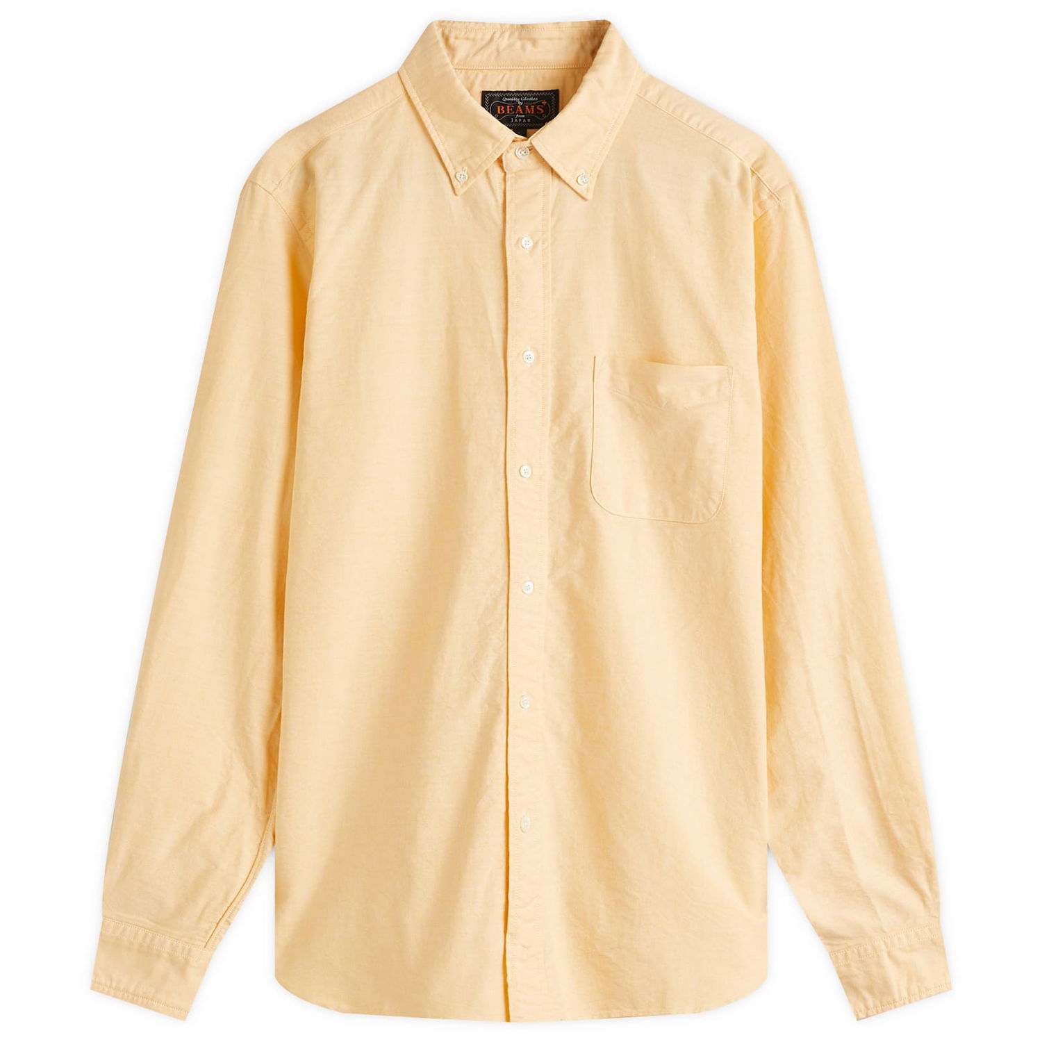 Риза BEAMS Beams Plus Button Down Oxford Shirt, Size Medium Жълто | 3811-0011-139-55, 1