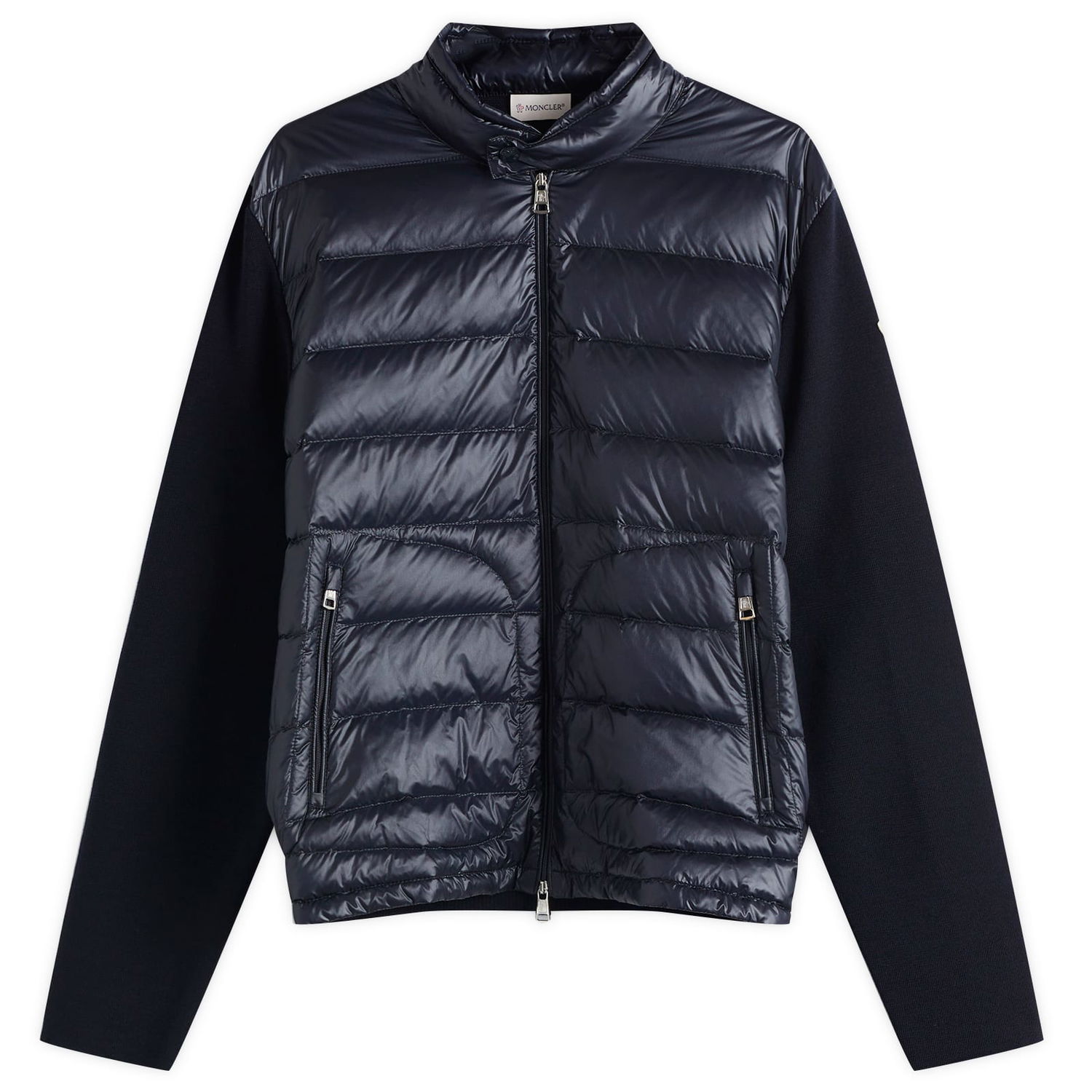 Пухо яке Moncler Men's Extrafine Wool Cardigan Hybrid Jacket, Size Large Тъмно синьо | 9B000-16-M1131-776, 0