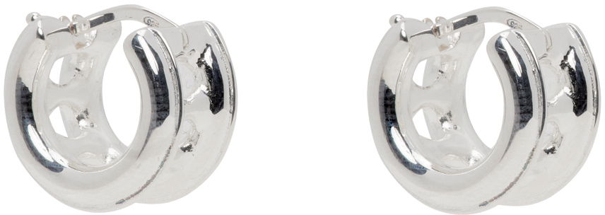Обеци Bottega Veneta Watch Hoop Earrings Сиво | 775077V5070, 1