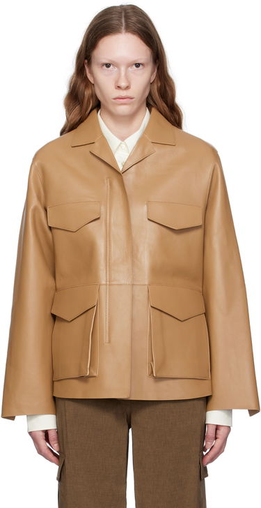 Яке TOTEME Army Leather Jacket Бежово | 233-108-737, 0