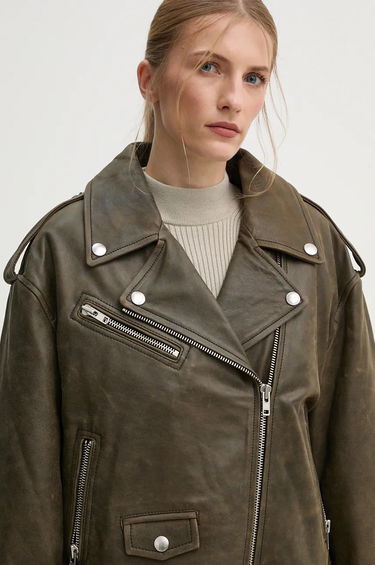 Яке STAND STUDIO Stand Studio Irene Oversized Leather Jacket Зелено | 62273.7680, 3