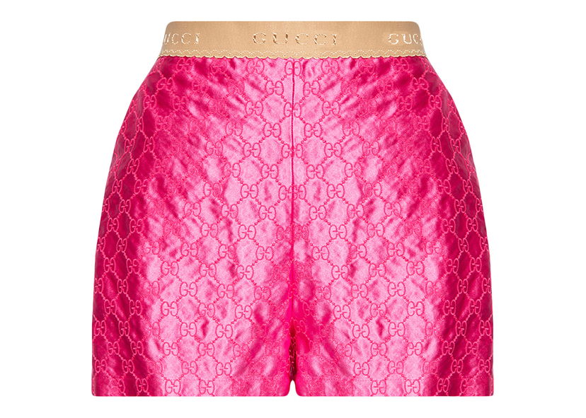 Къси панталони Gucci GG Embroidered Shorts Pink Розово | 704217 ZAIDC 5705