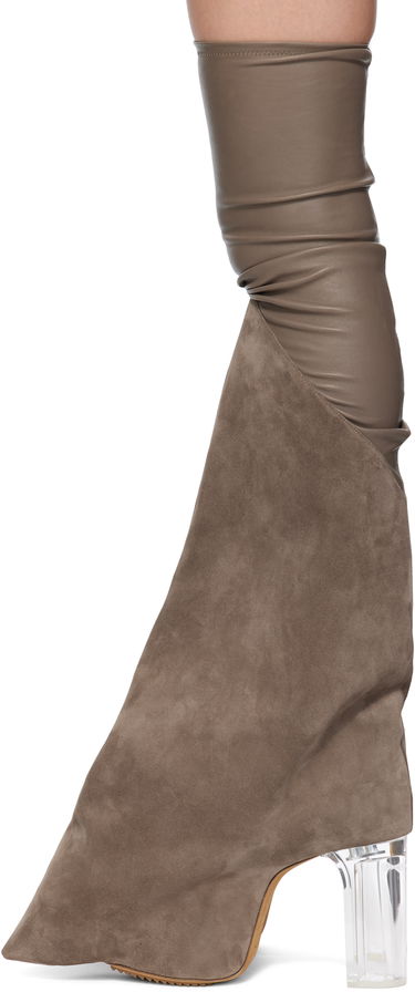 Pокля Rick Owens Rick Owens Hollywood Taco Kiss Suede Tall Boots Сиво | RO01E7843 LSLVS0, 2