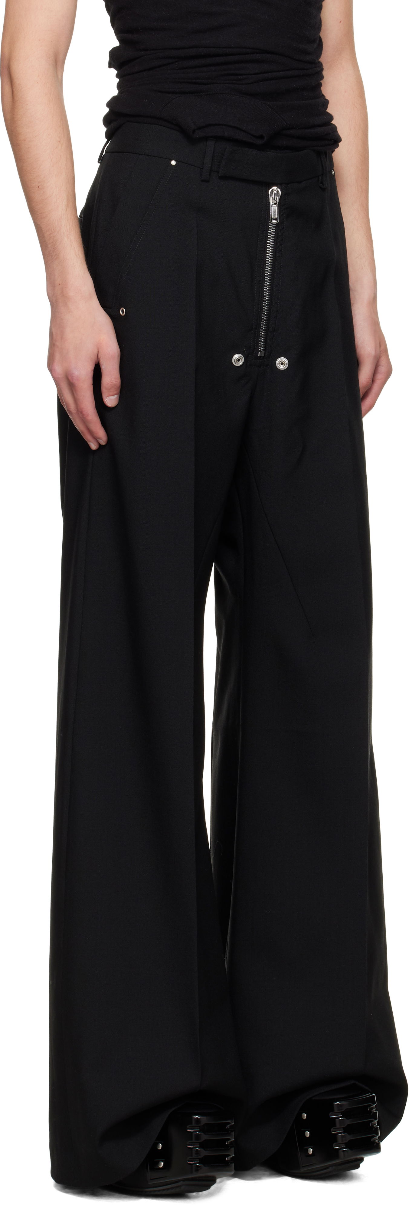 Панталони Rick Owens Rick Owens Concordians Wide Bela Tailored Trousers Черно | RU02E1354 WGP, 1