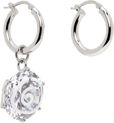 Обеци Maison Margiela MM6 Maison Margiela Silver Crystal Spiral Drop Earrings Металик | SM7VG0087 P8372, 1