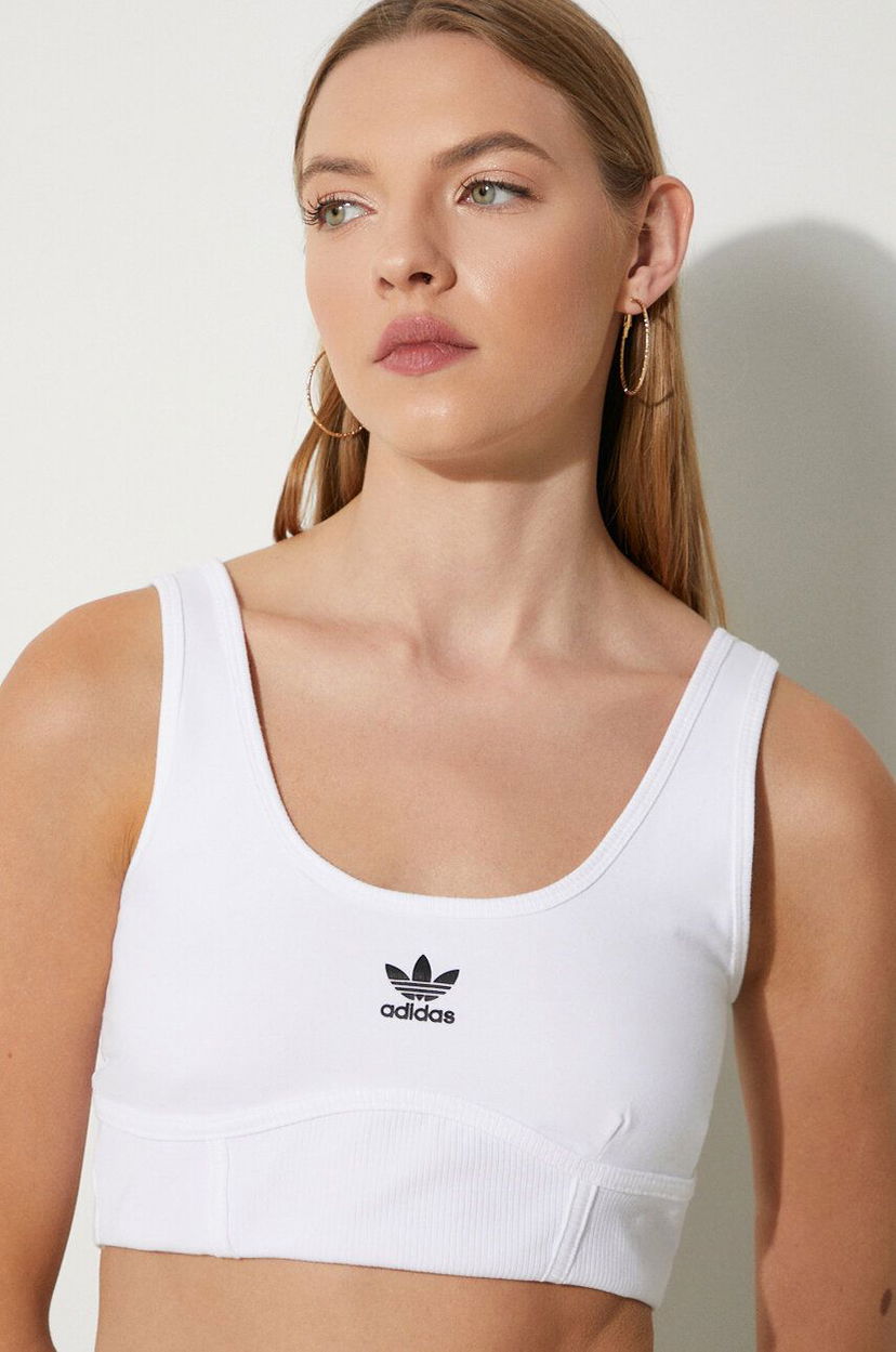 Сутиен adidas Originals Trefoil Bra Бяло | IN4116