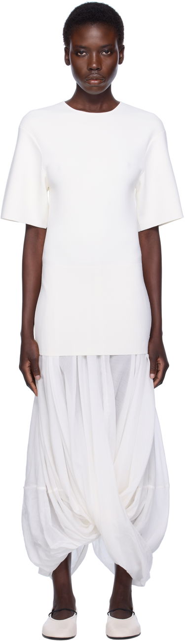 Pокля TOTEME TOTEME Cocoon Tee Midi Dress Бяло | 253-WRD0215-YA0187, 0