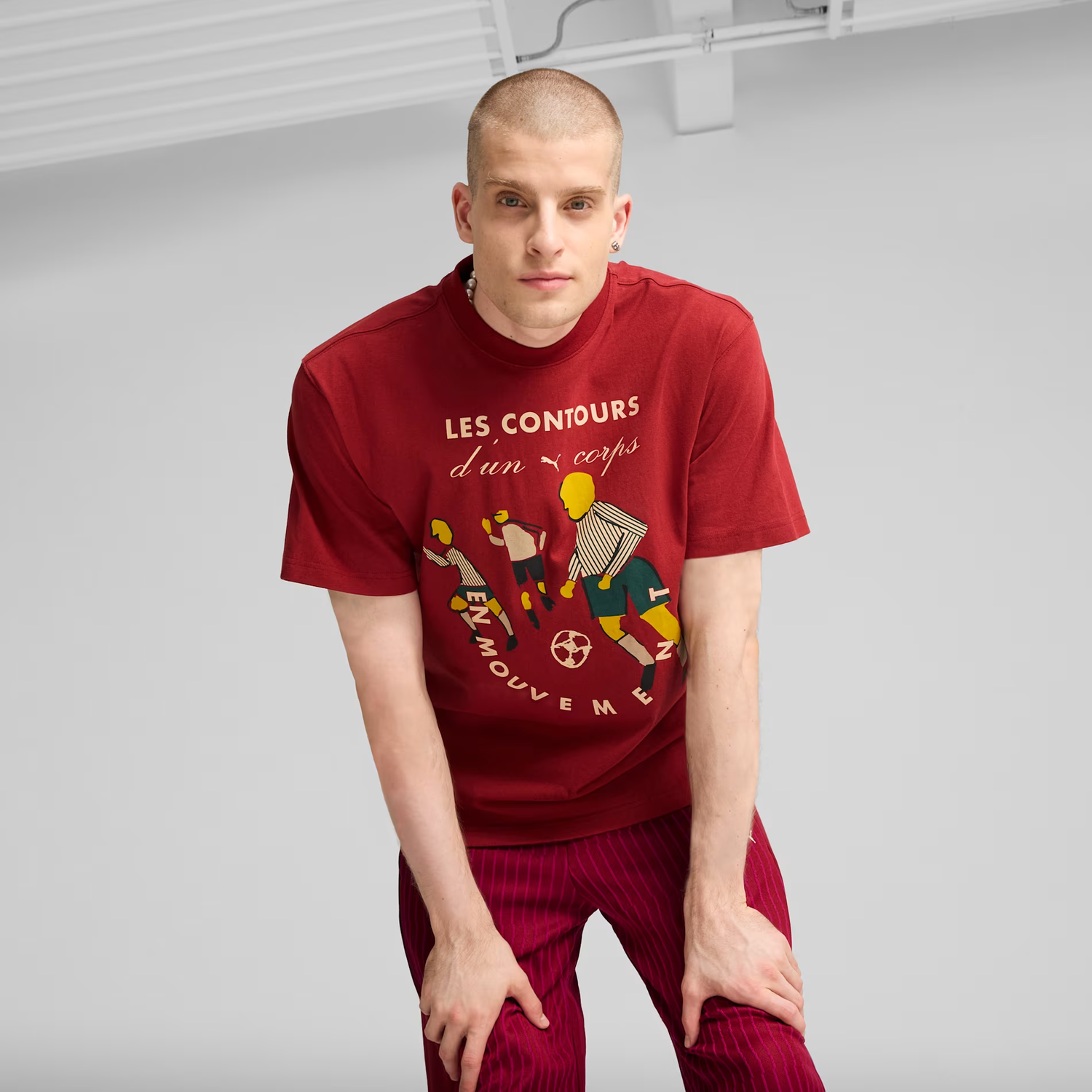 Тениска Puma Players Lane Graphic Tee Бургунди | 626660-13, 1