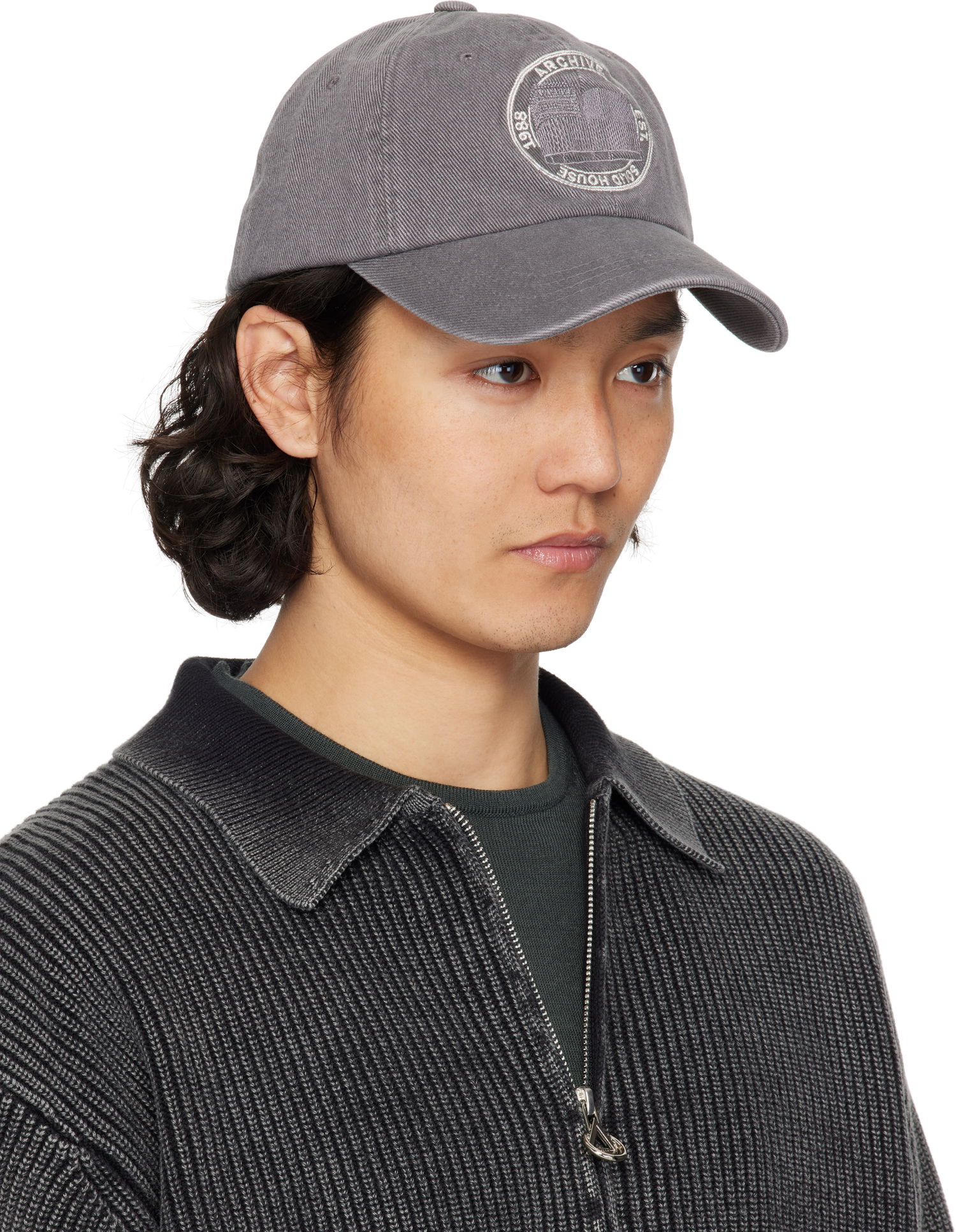 Шапка с козирка Solid Homme Solid Homme 'Solid House' Cotton Baseball Cap Сиво | S251AC12, 1