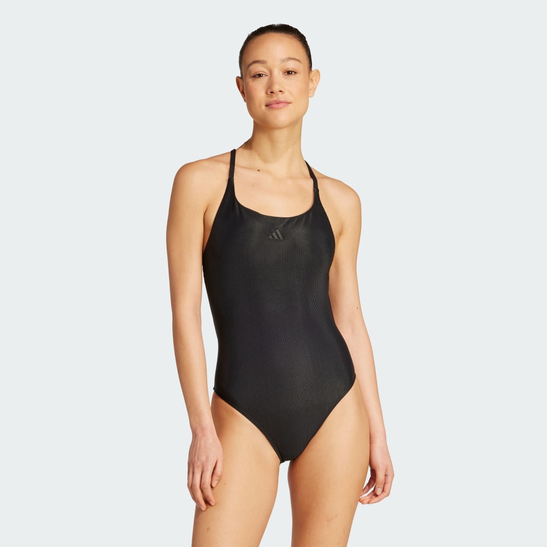 Бански adidas Performance Iconisea Ribbed Padded Thin Straps Swimsuit Черно | JM8185, 0