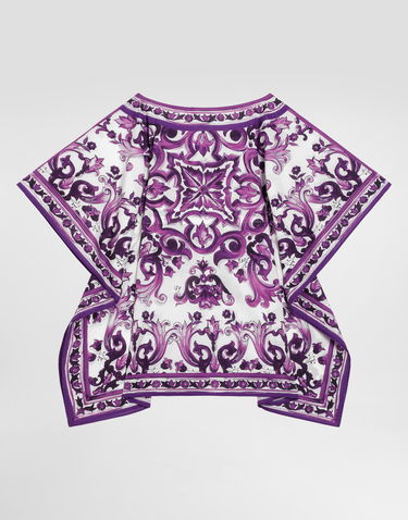 Pокля Dolce & Gabbana Dolce & Gabbana Majolica Print Cotton Caftan Лилаво | LB7A40FI5CUIP3TN, 1