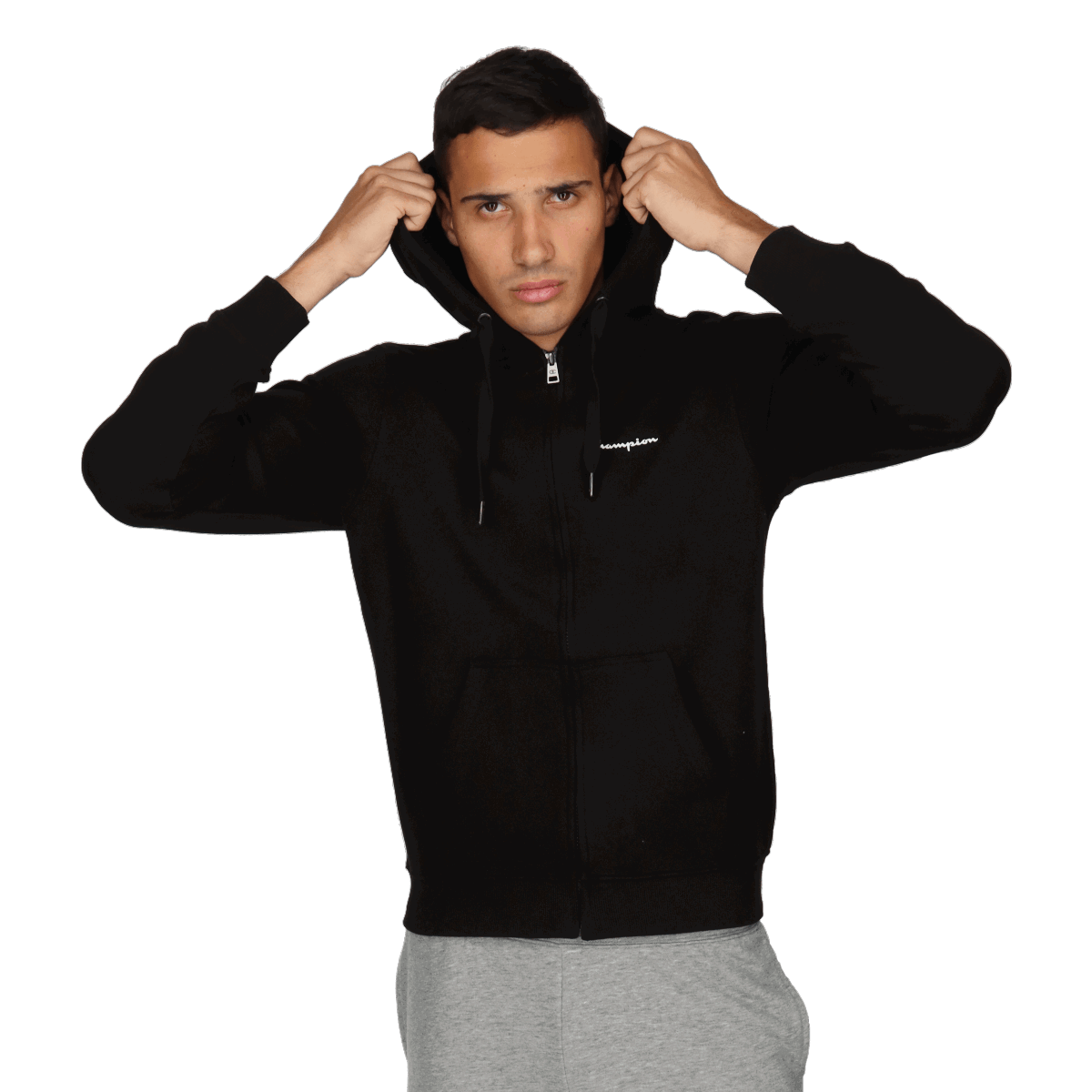 Суитчър Champion BASIC Full-Zip Hoodie Черно | CHA201M600-01, 0