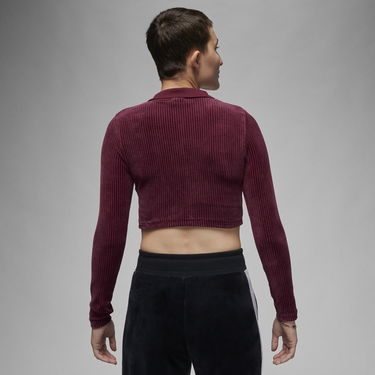 Поло тениска Nike Velour Cropped Polo Shirt Бургунди | DV1400-645, 1
