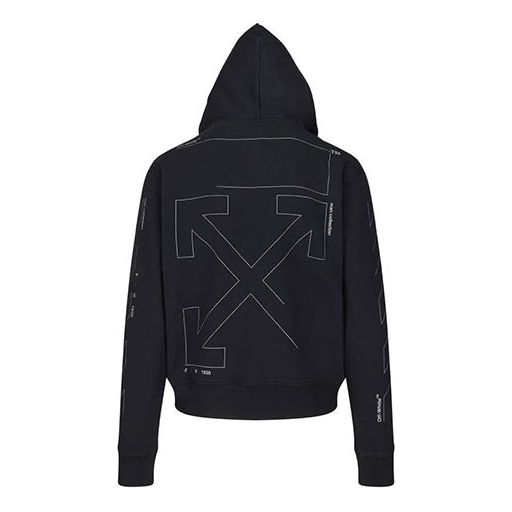 Суитчър Off-White Back Logo Print Hoodie Черно | OMBB034E19E300031091, 0
