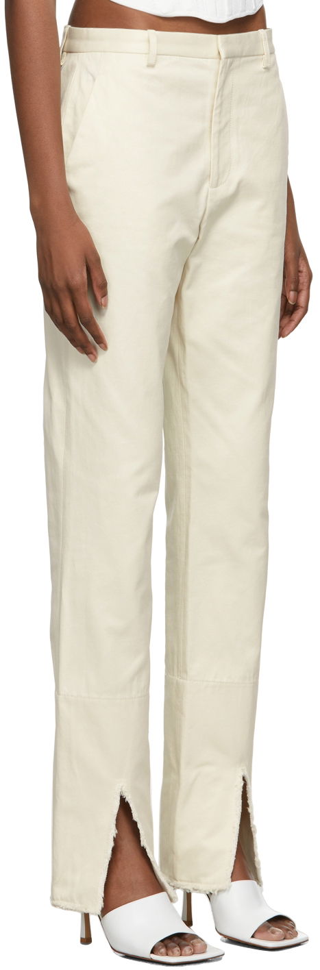 Панталони Dion Lee Split Frayed Trousers Бяло | C2028R22, 1