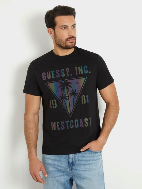 Тениска GUESS Front Logo T-Shirt Черно | M4GI47K9RM1