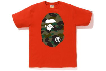 Тениска BAPE 1st Camo Big Ape Head Tee Червено | 001TEF801015X-ORG, 0