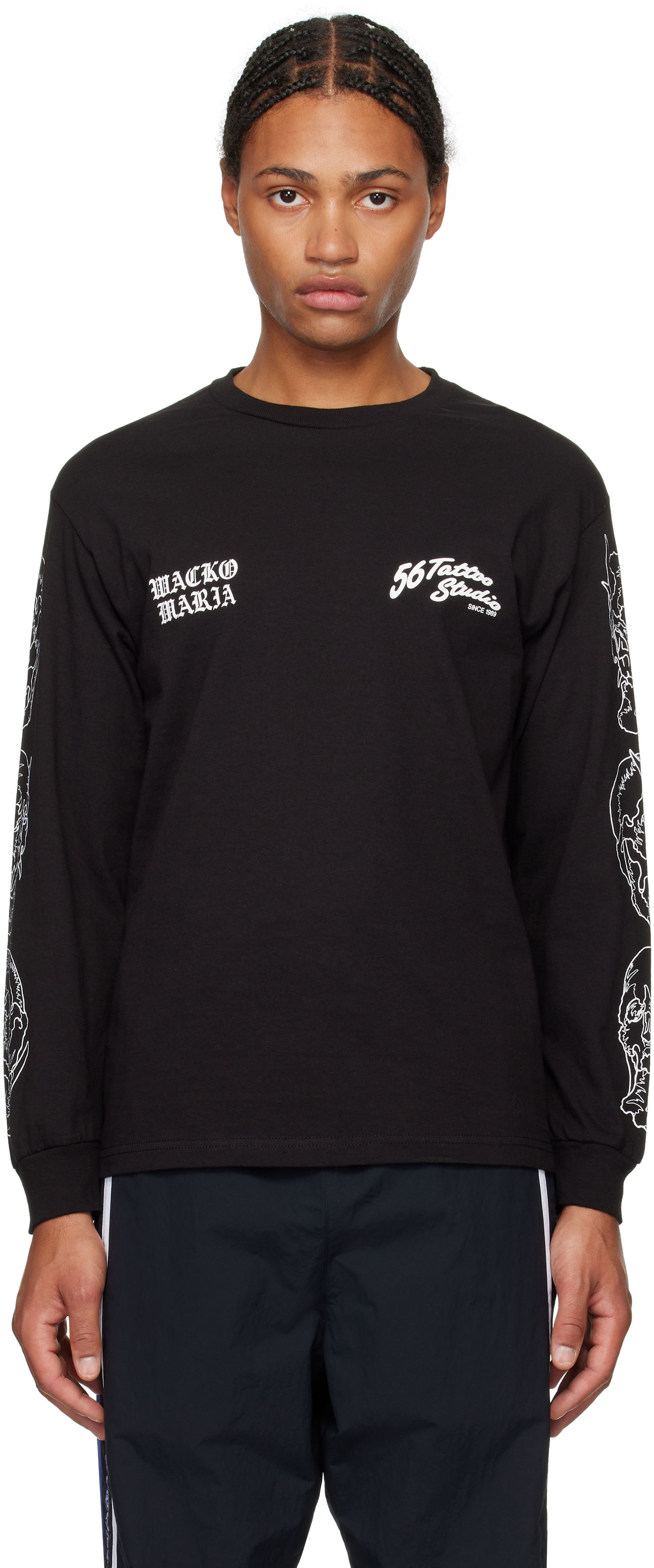 Тениска WACKO MARIA Studio Edition Long Sleeve T-Shirt Черно | 56TS-WM-LT02, 0