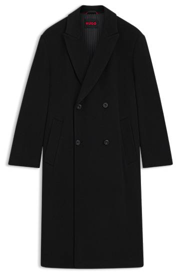 Палта BOSS HUGO Double-Breasted Wool Blend Coat Черно | 50549291, 0