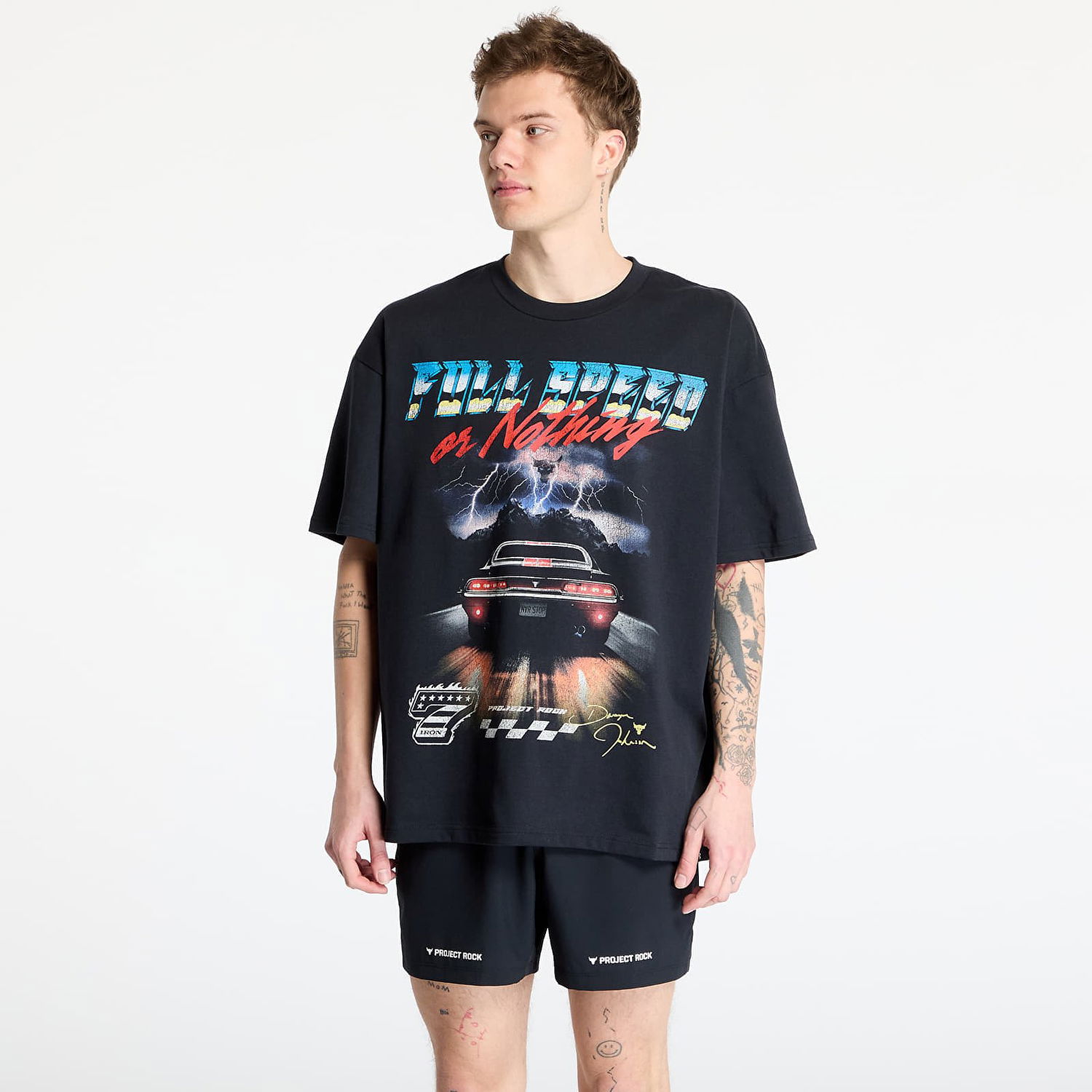 Тениска Under Armour Project Rock Heavyweight T-Shirt Черно | 1389934-001, 0