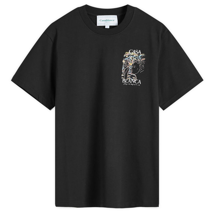 Тениска Casablanca Mushroom Goddess Printed T-Shirt Черно | WF24-JTS-002-02-BLACK