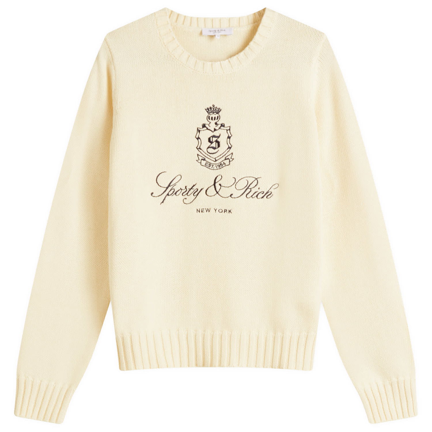 Пуловер Sporty & Rich Sporty & Rich Women's Vendome Knitted Jumper, Size Large Бежово | WS065606205WH37, 1