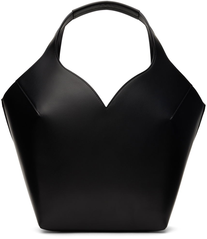 Голяма пазарска чанта We11done Small Dart Touch Leather Bag Черно | WD-AB0-24-493-U-BK, 0