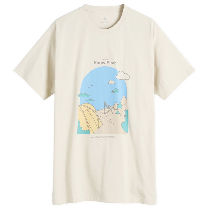 Тениска Snow Peak Snow Peak Camping Graphic T-Shirt, Size Small Бежово | TS-25AU008-IVO