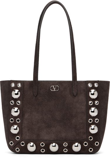 Голяма пазарска чанта Valentino Mini Nellcôte Studded Suede Tote Кафяво | 7W2B0R89JET, 0