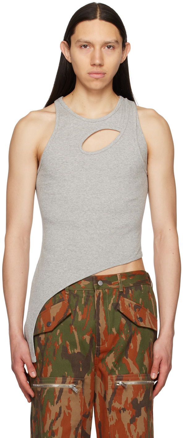 Потник Dion Lee Cutout Asymmetric Tank Top Сиво | C3129S23, 0