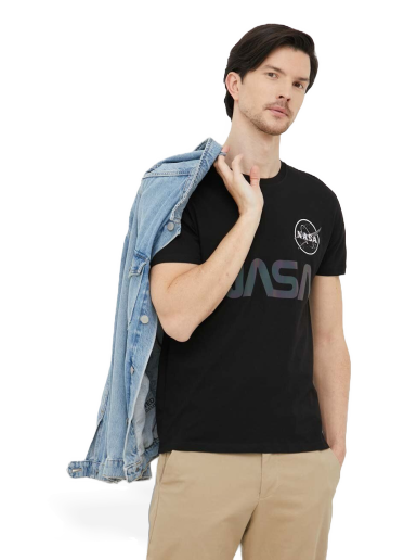 Тениска Alpha Industries NASA Rainbow Reflective Tee Черно | 178501RR.03