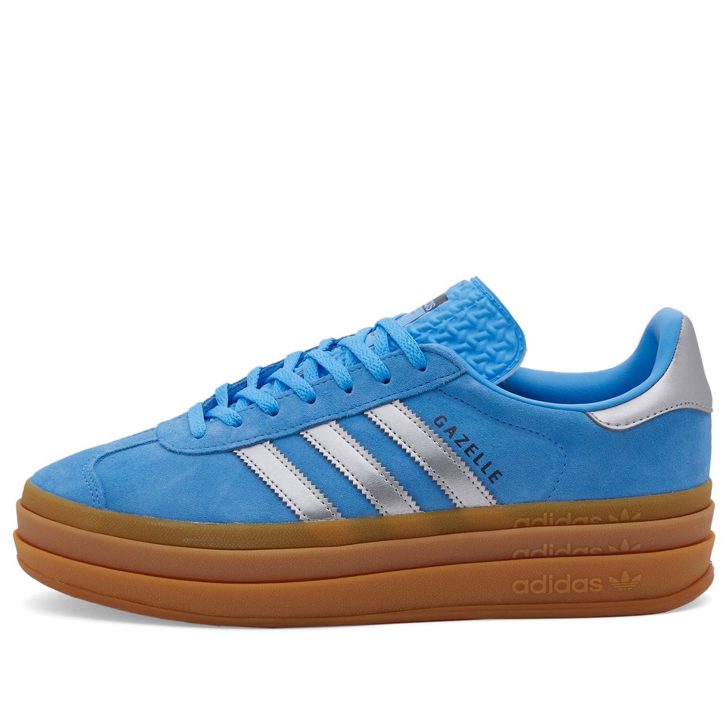 Кецове и обувки adidas Originals Adidas Women's Gazelle Bold W in Blue Burst/Silver Metal/Aurora Ink, Size UK 3 | END. Clothing Синьо | JI0327, 0