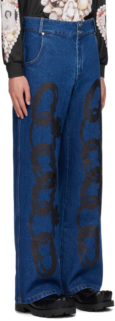 Дънки Chopova Lowena Chain Printed Denim Jeans Синьо | 4071, 1