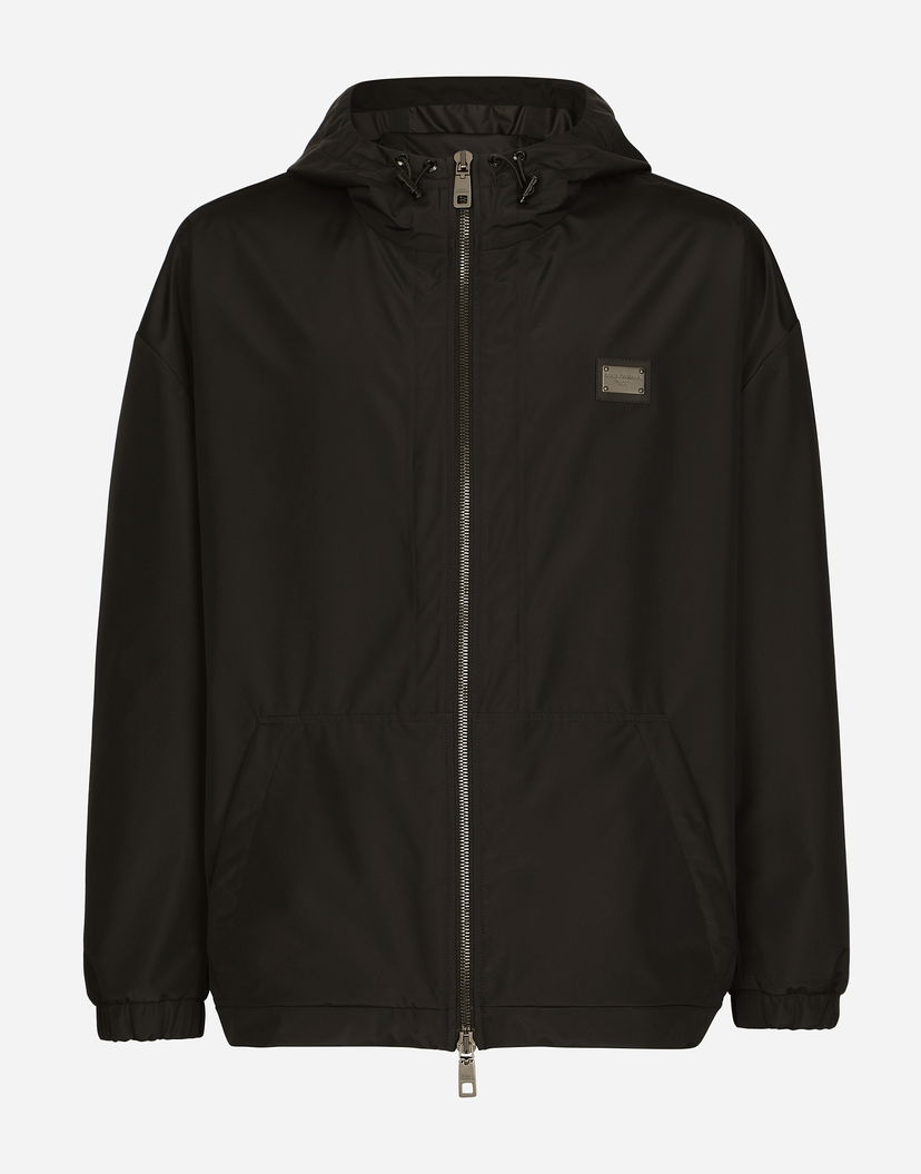 Ветровка Dolce & Gabbana Nylon Jacket With Hood And Branded Tag Черно | G9ABQTHUMEXN0000