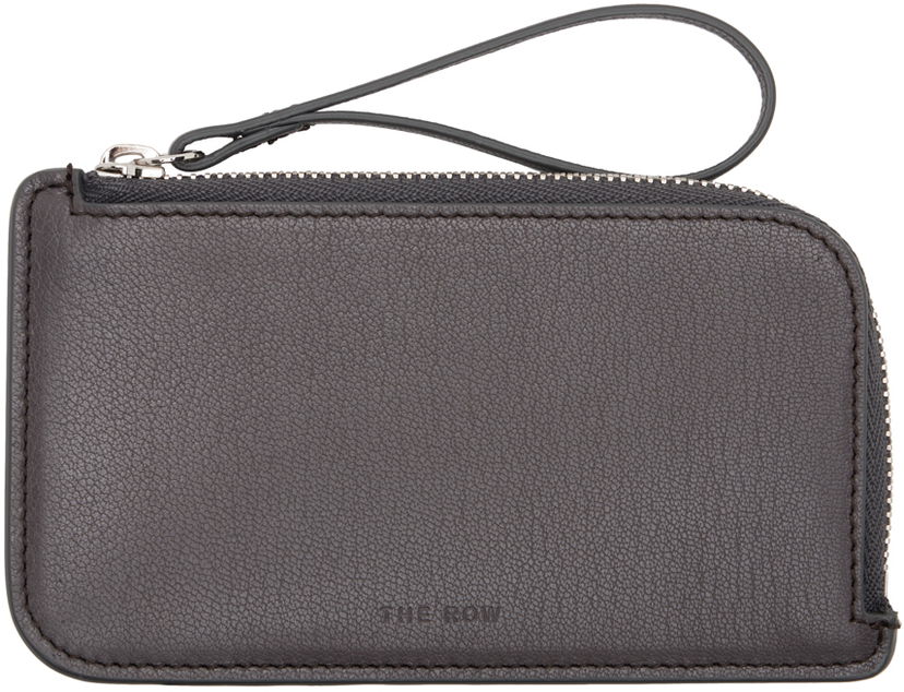 Портфейл The Row Zipped Leather Wallet Сиво | W1679-L39