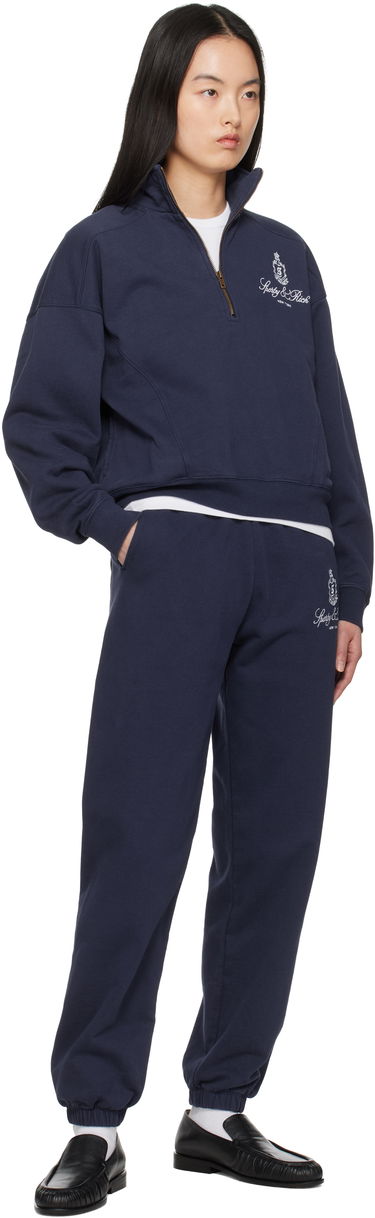 Суитчър Sporty & Rich Sporty & Rich Vendome Quarter Zip Sweatshirt Тъмно синьо | ST073606231BL106, 3