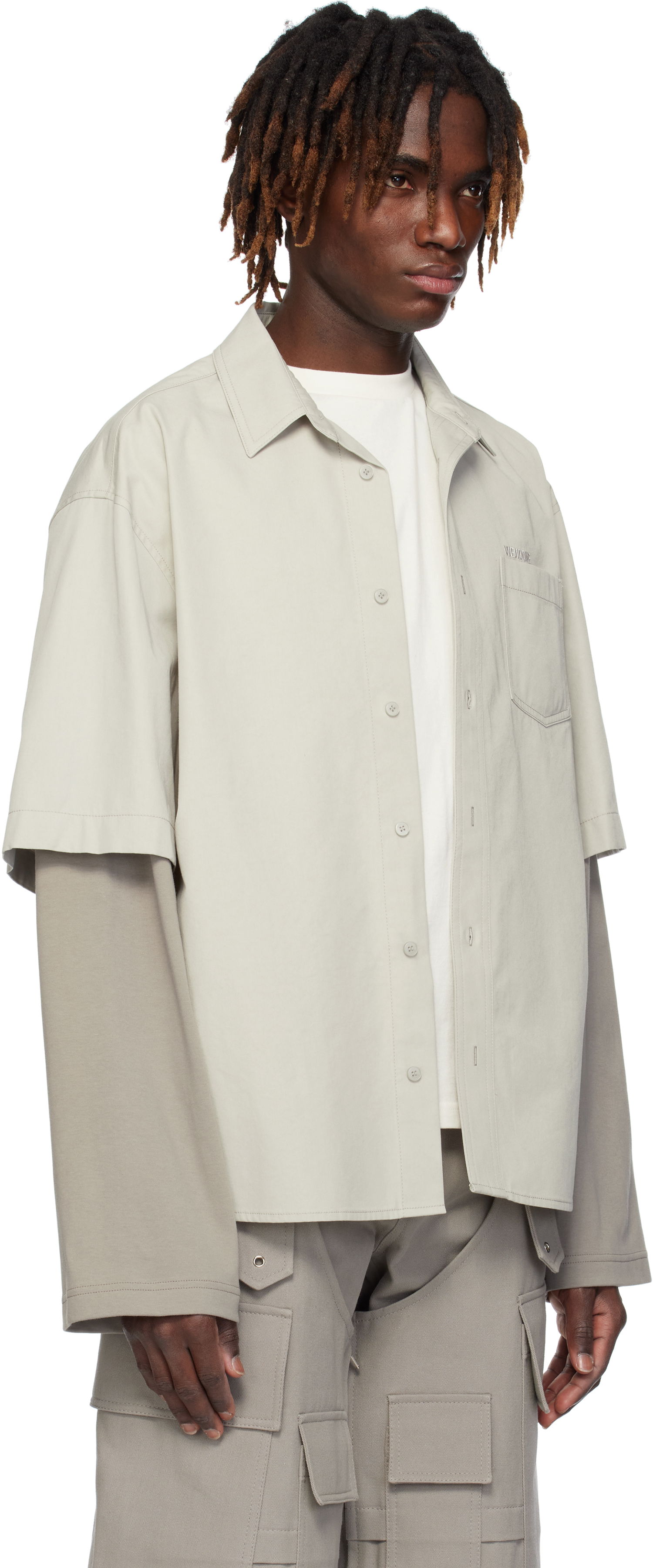 Риза We11done We11done Layered Shirt Сиво | WD-SH0-25-162-M-GY, 1