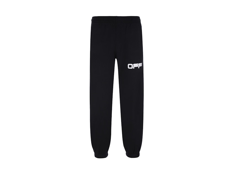 Спортни панталони Off-White Airport Tape Long Sweatpants Black/Beige Черно | OMCH022S20E300031088