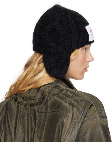 Шапка Charles Jeffrey Loverboy Black Chunky Aviator Beanie Черно | 42130201, 2
