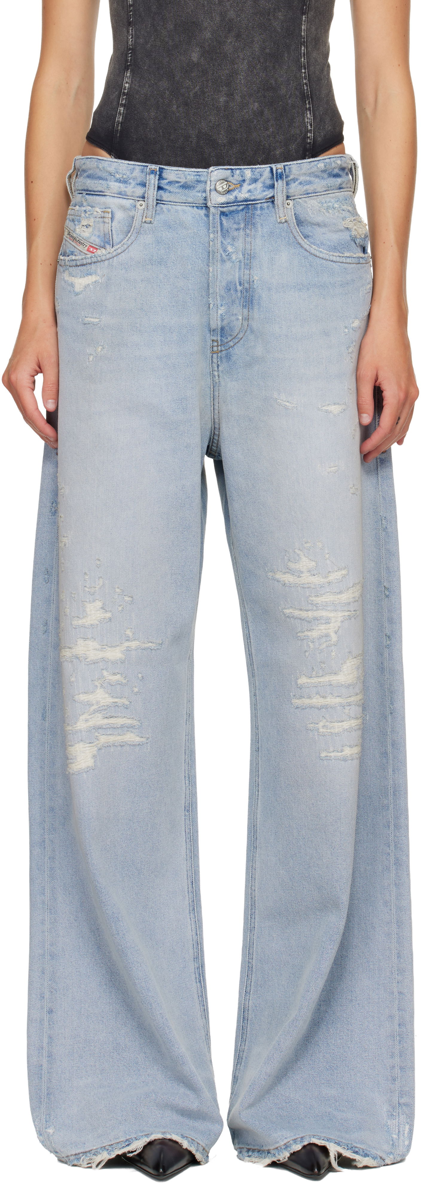 Дънки Diesel Relaxed Distressed Wide-Leg 1996 D-Sire Jeans Синьо | A06925 09M53, 0