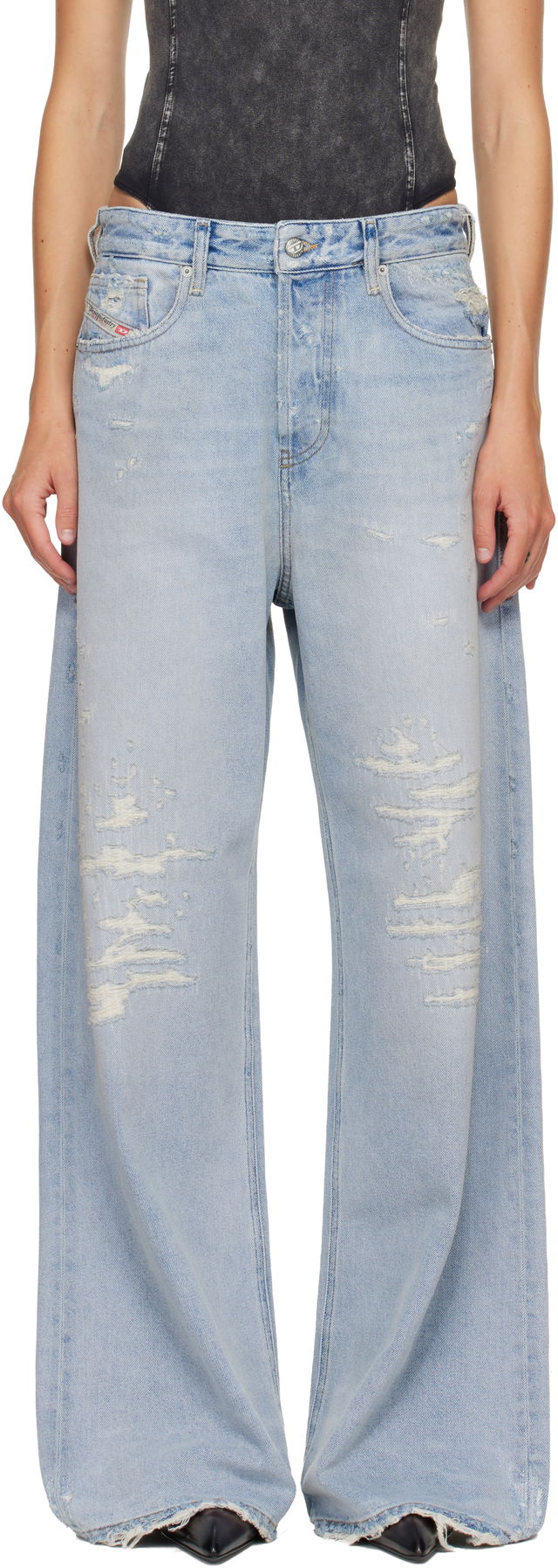 Relaxed Distressed Wide-Leg 1996 D-Sire Jeans