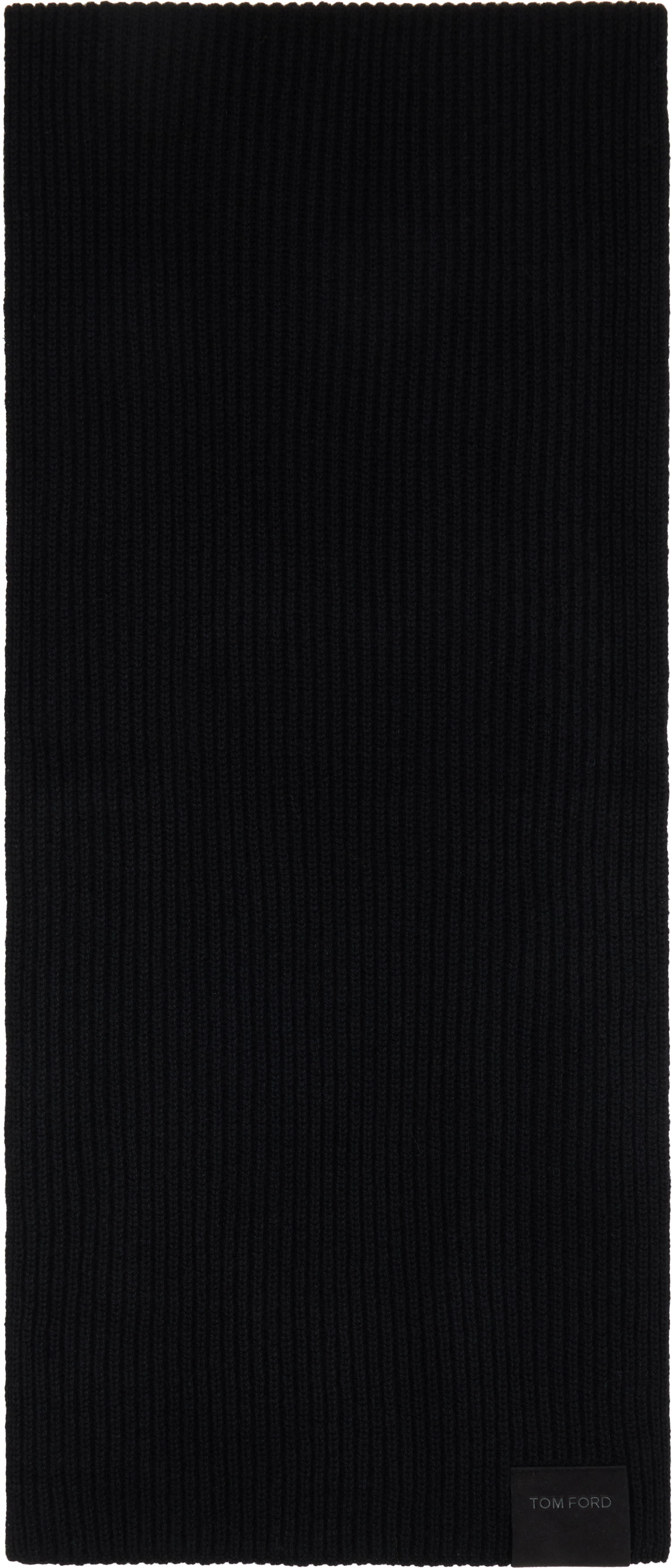 Шал Tom Ford TOM FORD Cashmere Ribbed Knit Scarf Черно | KSR015-YMK066, 0