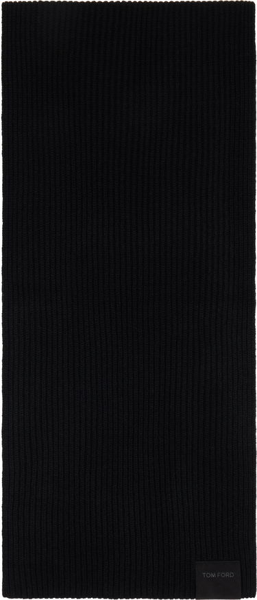 Шал Tom Ford TOM FORD Cashmere Ribbed Knit Scarf Черно | KSR015-YMK066, 0