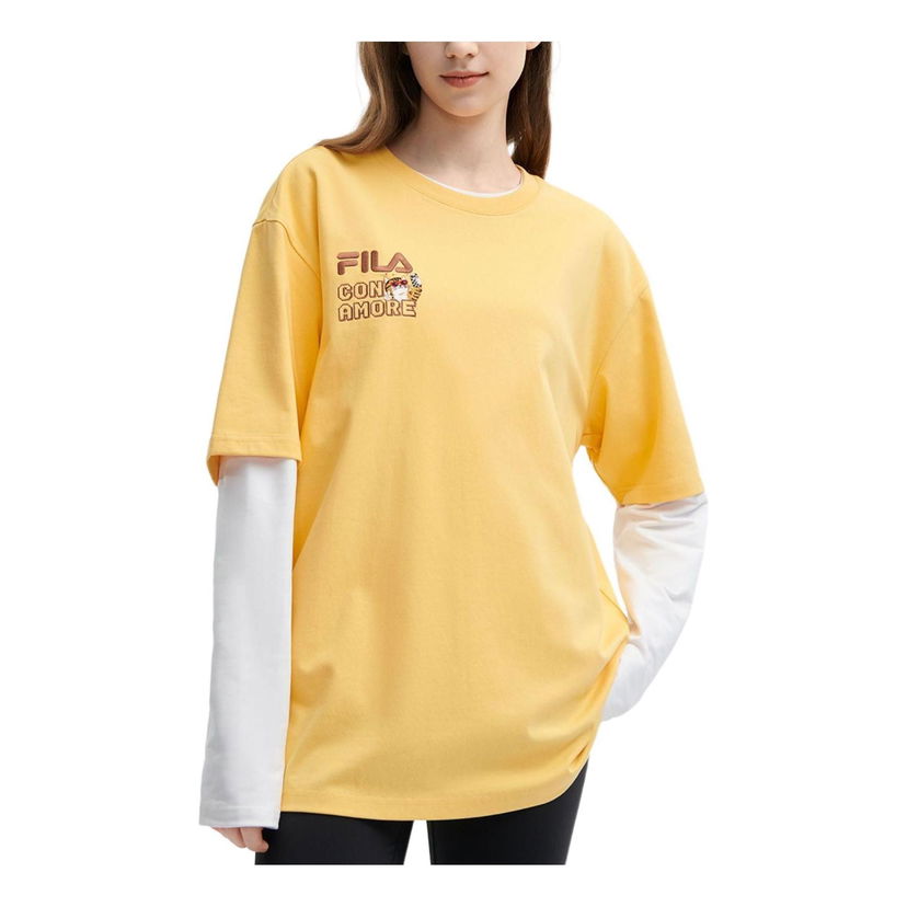 Тениска FILA Originale Collection Graphic Long Sleeve T-Shirt Жълто | F11U429102F-YE